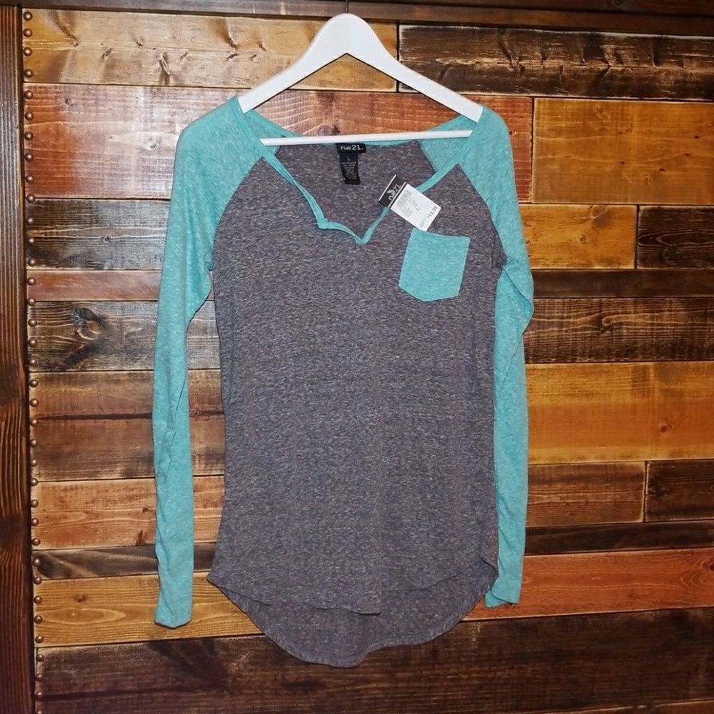 NWT Rue21 Turquoise Baseball Tee